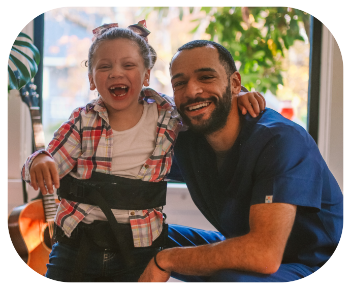 two people smiling